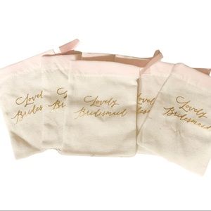 Style me Pretty White & Pink Lovely Bridesmaid 6 ct Favor Bags